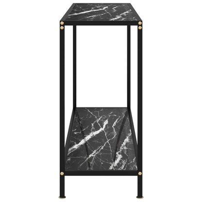 Avlastningsbord Konsollbord Svart 120x35x75 cm härdat glas