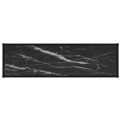 Avlastningsbord Konsollbord Svart 120x35x75 cm härdat glas