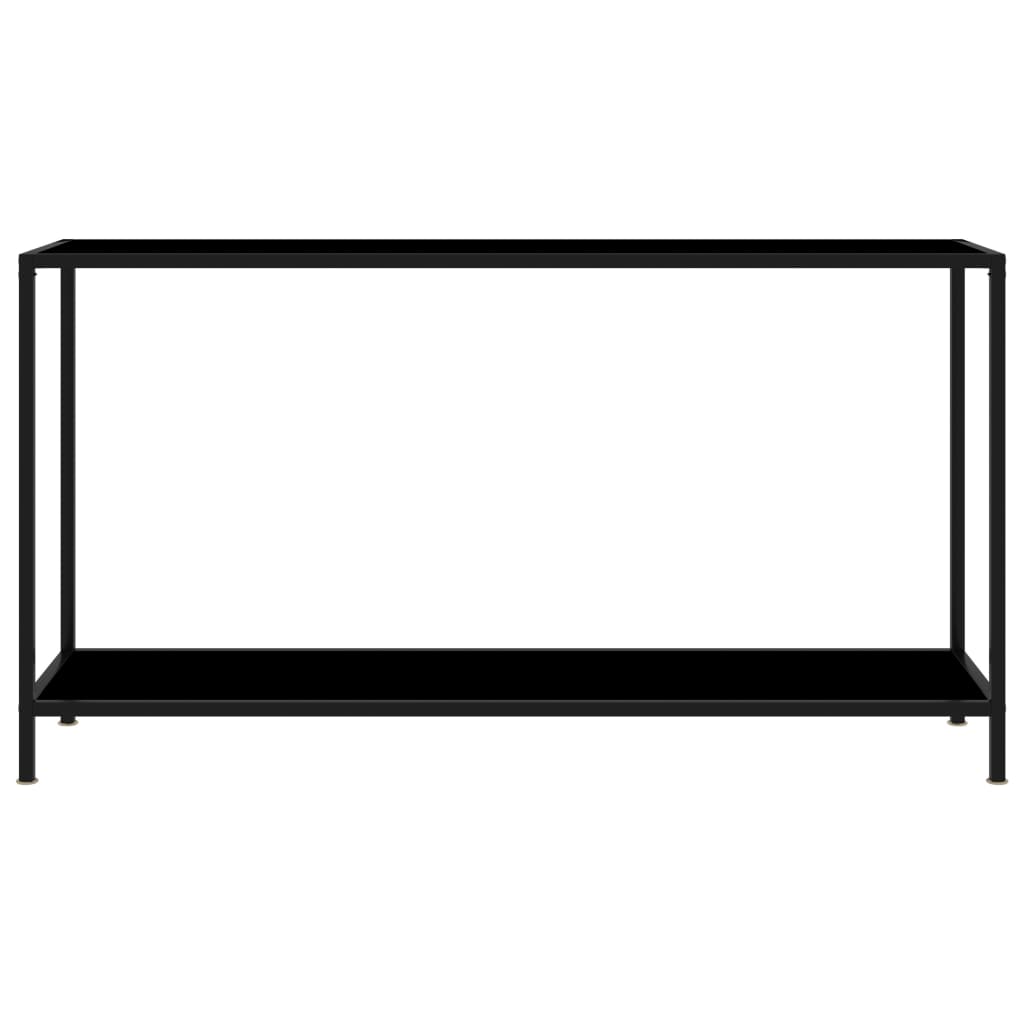 Avlastningsbord Konsollbord Svart 140x35x75 cm härdat glas