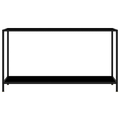 Avlastningsbord Konsollbord Svart 140x35x75 cm härdat glas