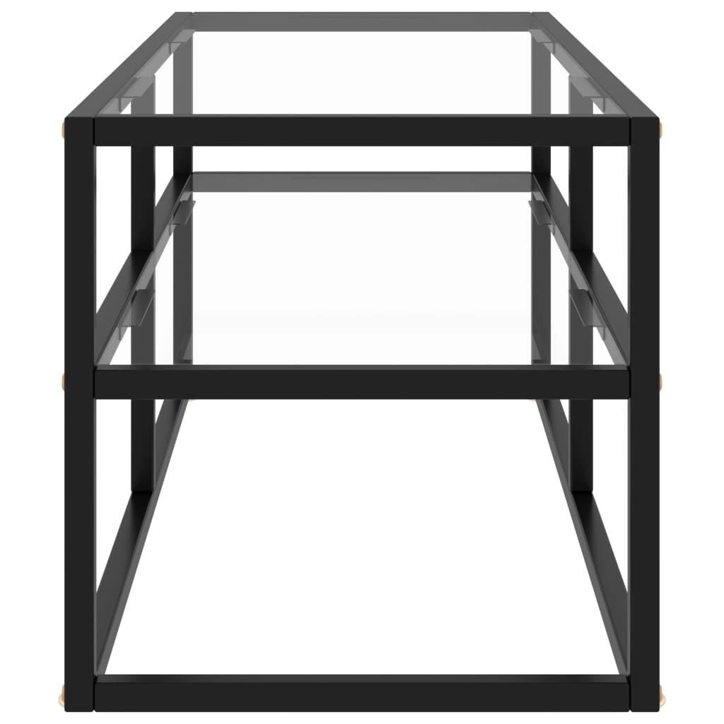 TV-Möbel Svart TV-Bänk med härdat glas 100x40x40 cm
