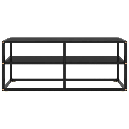 TV-Möbel Svart TV-Bänk med glas 100x40x40 cm