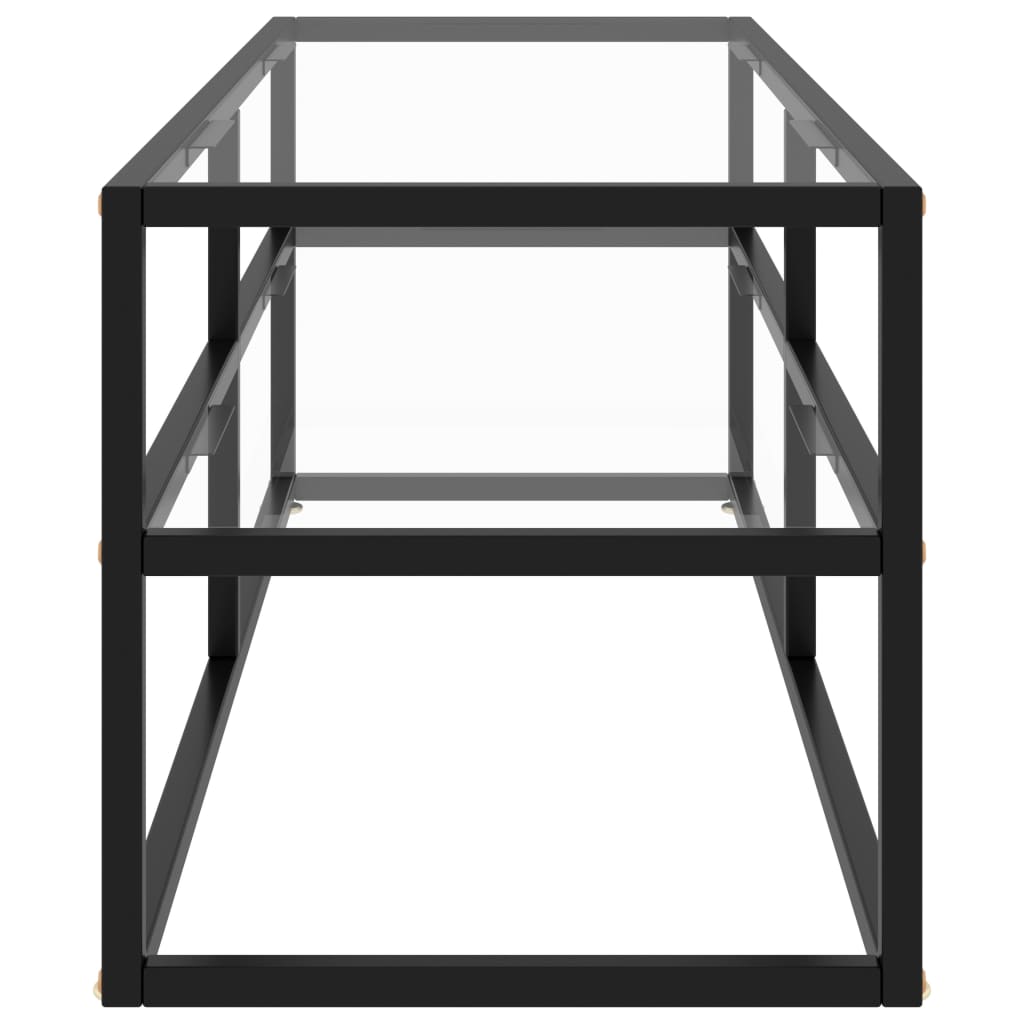 TV-Möbel Svart TV-Bänk med härdat glas 120x40x40 cm