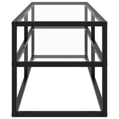 TV-Möbel Svart TV-Bänk med härdat glas 120x40x40 cm
