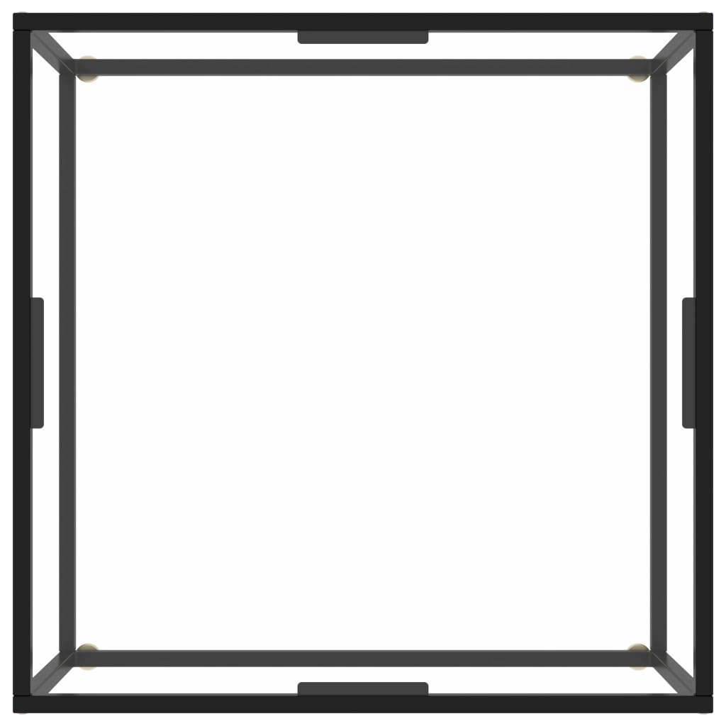 Soffbord Svart med härdat glas 80x80x35 cm