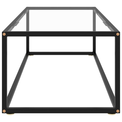 Soffbord Svart med härdat glas 120x50x35 cm