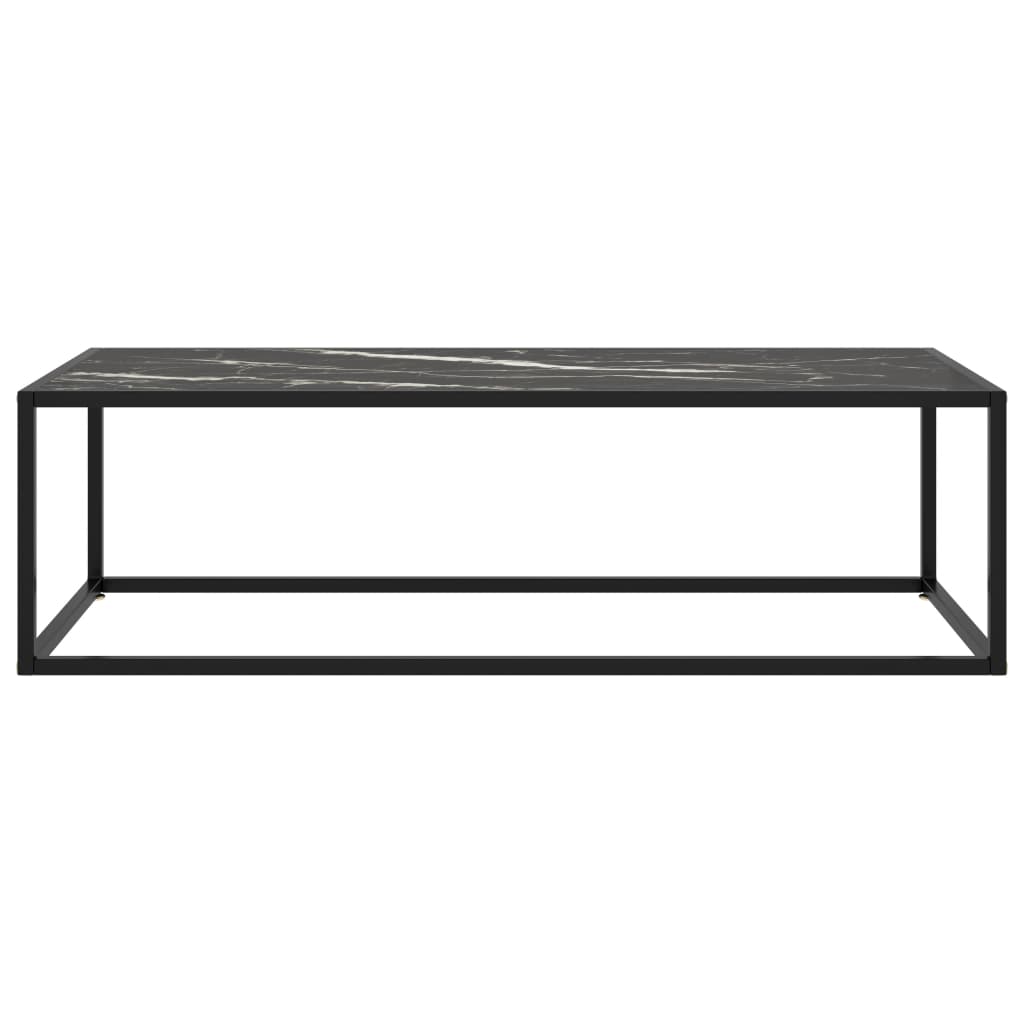 Soffbord Svart med Svart marmor glas 120x50x35 cm
