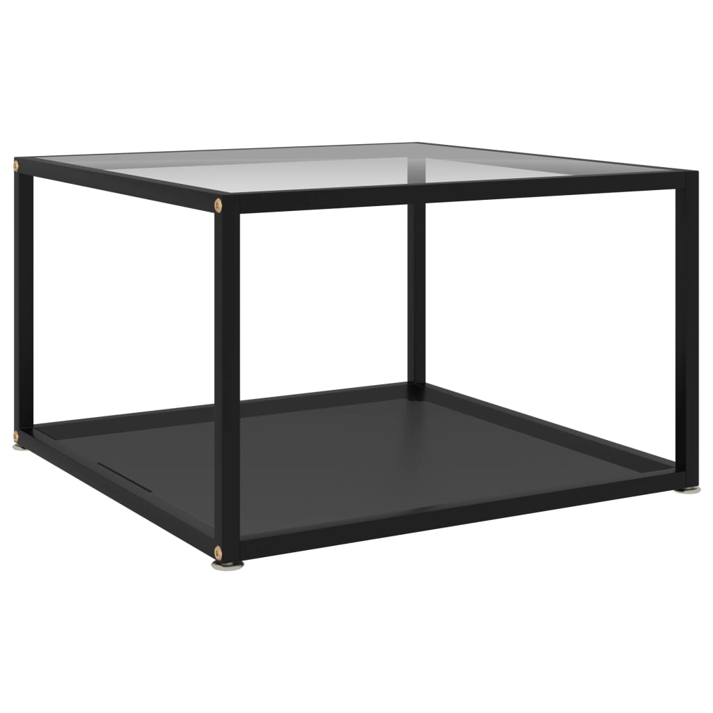 Soffbord DIV. transparent och Svart 60x60x35 cm härdat glas