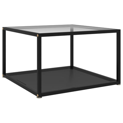 Soffbord DIV. transparent och Svart 60x60x35 cm härdat glas