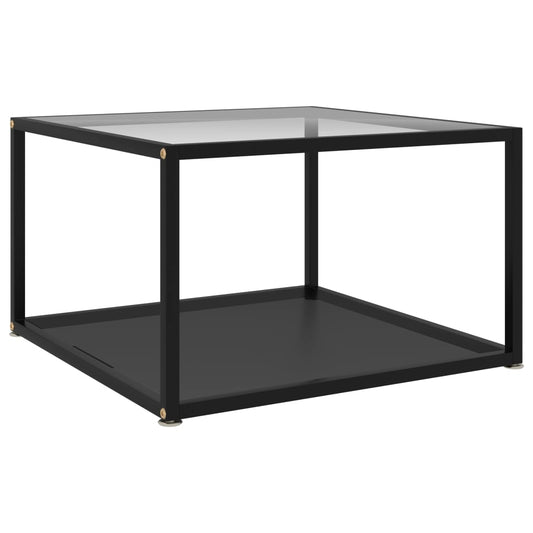 Soffbord DIV. transparent och Svart 60x60x35 cm härdat glas