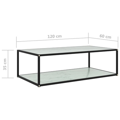 Soffbord Vit 120x60x35 cm härdat glas