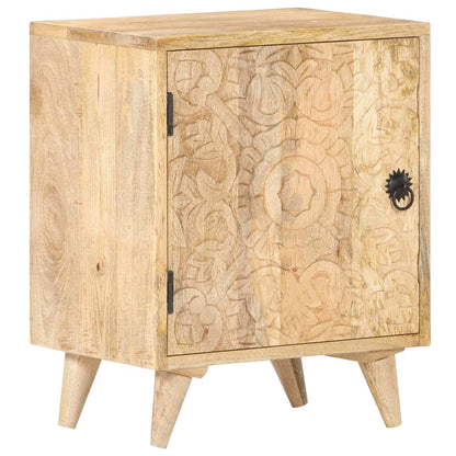 Sängbord Nattduksbord Trä Snidat 40x30x50 cm massivt mangoträ