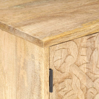 Sängbord Nattduksbord Trä Snidat 40x30x50 cm massivt mangoträ