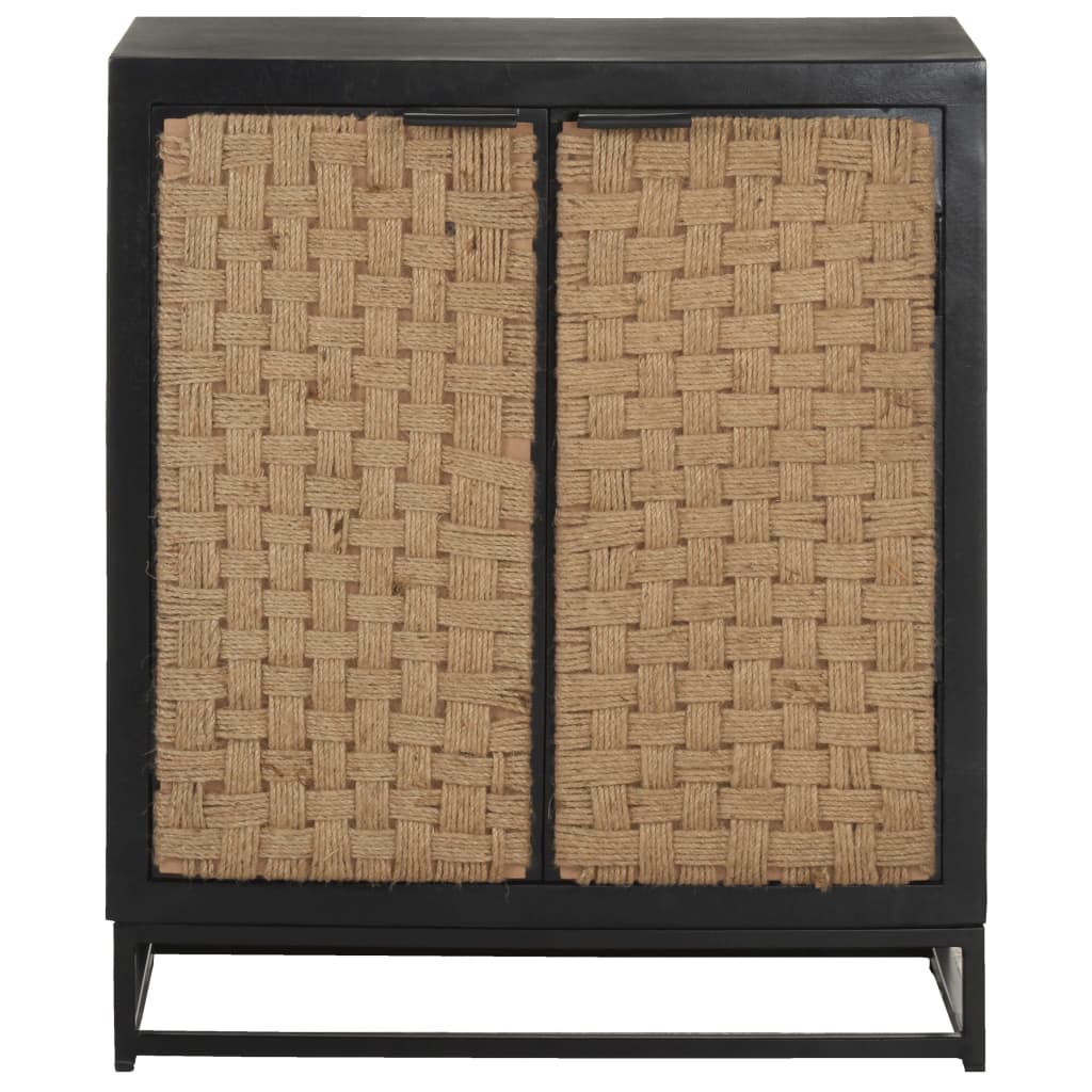 Skänk Svart 60x35x70 cm massivt mangoträ