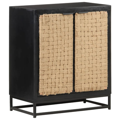 Skänk Svart 60x35x70 cm massivt mangoträ