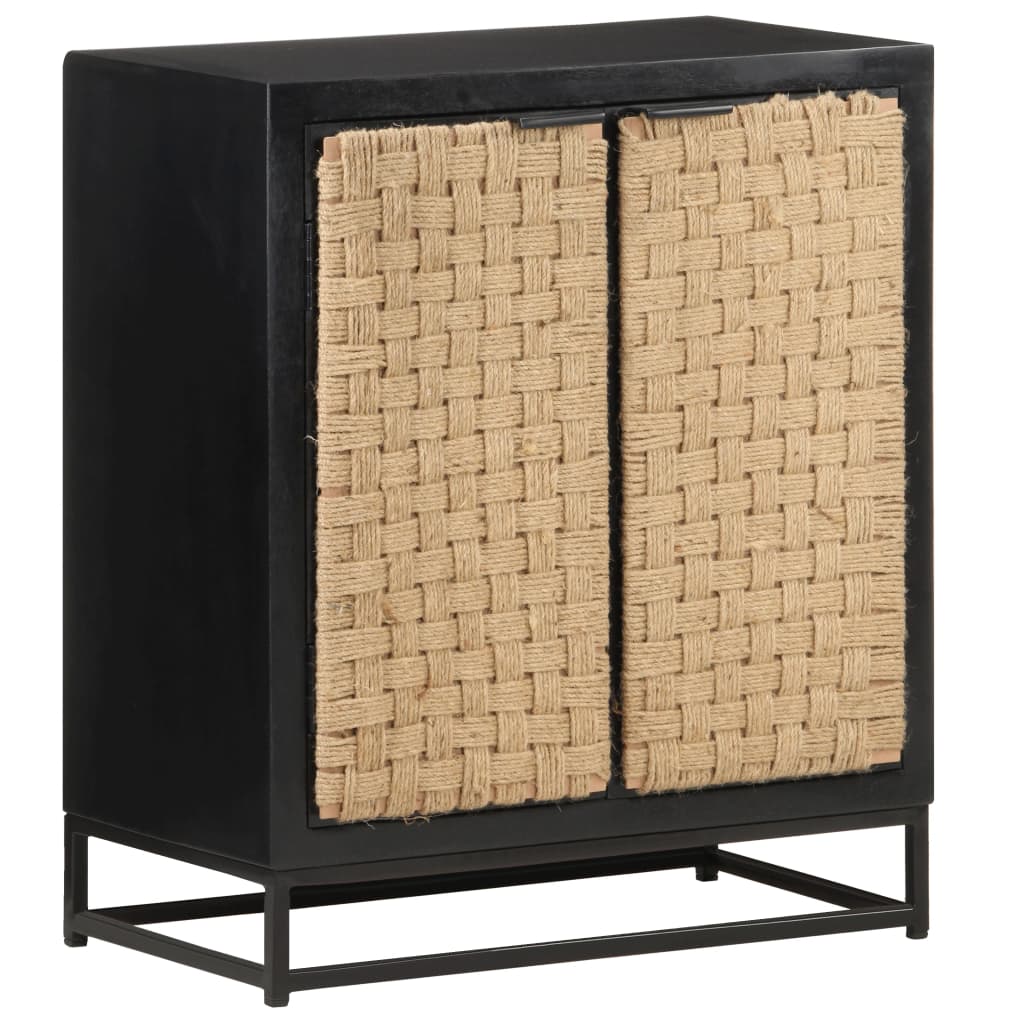 Skänk Svart 60x35x70 cm massivt mangoträ