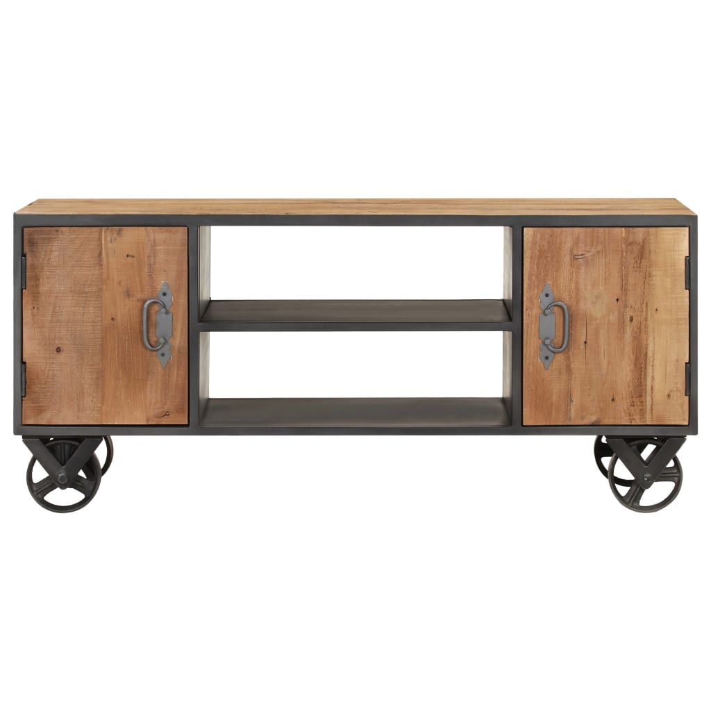 TV-bänk 110x30x49 cm massivt återvunnet trä