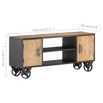 TV-bänk 110x30x49 cm massivt återvunnet trä
