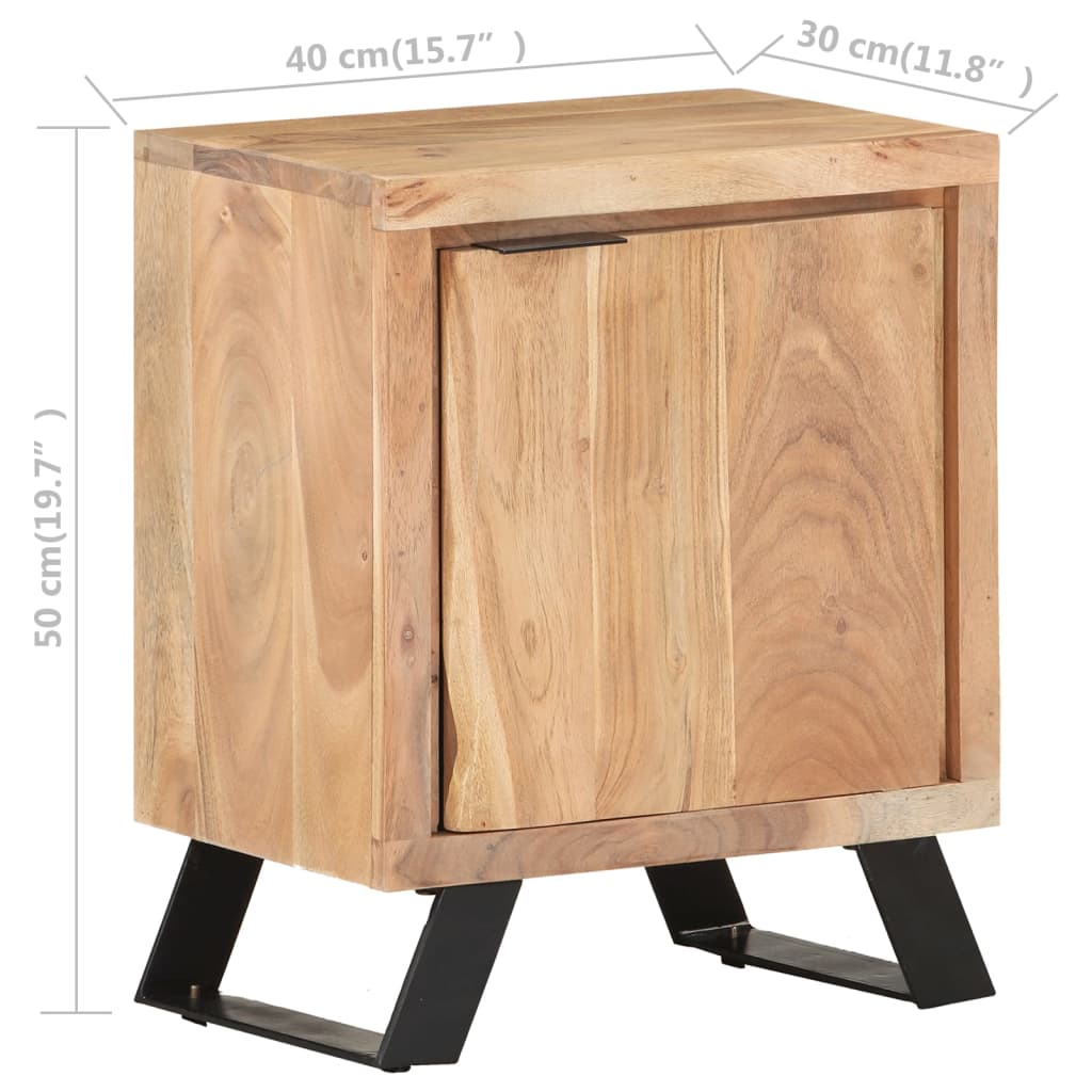 Sängbord Nattduksbord Tre 40x30x50 cm massivt akaciaträ med levande kant