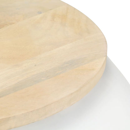 Soffbord Vit 68x68x30 cm massivt mangoträ