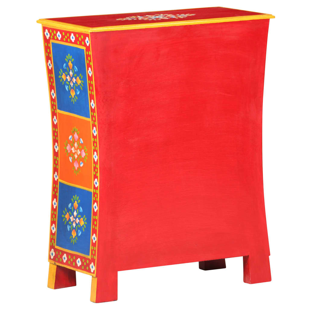 Skänk Trä Handmålad 60x30x75 cm massivt mangoträ