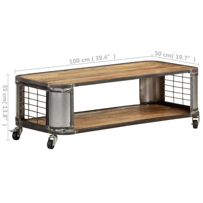 Soffbord Trä 100x50x35 cm massivt mangoträ