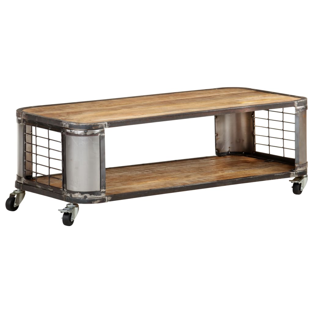 Soffbord Trä 100x50x35 cm massivt mangoträ