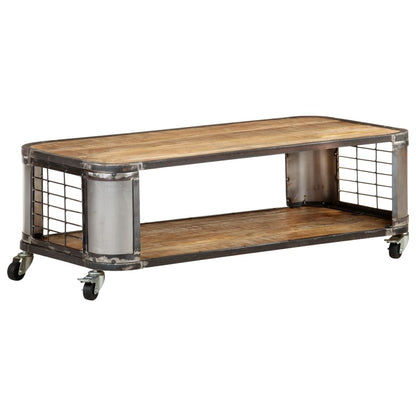 Soffbord Trä 100x50x35 cm massivt mangoträ