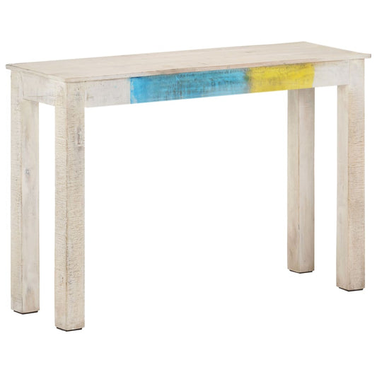 Avlastningsbord Konsollbord Vit 115x35x77 cm grovt mangoträ