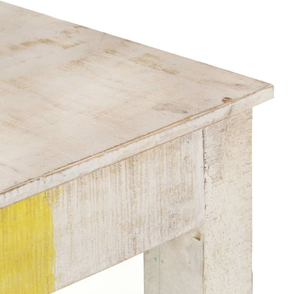 Avlastningsbord Konsollbord Vit 115x35x77 cm grovt mangoträ