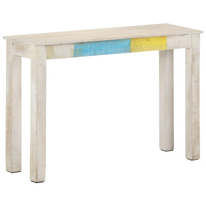 Avlastningsbord Konsollbord Vit 115x35x77 cm grovt mangoträ