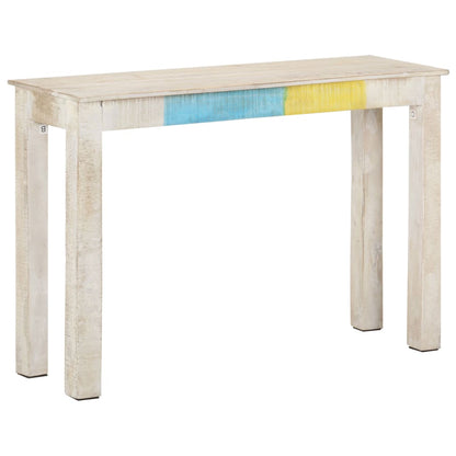 Avlastningsbord Konsollbord Vit 115x35x77 cm grovt mangoträ