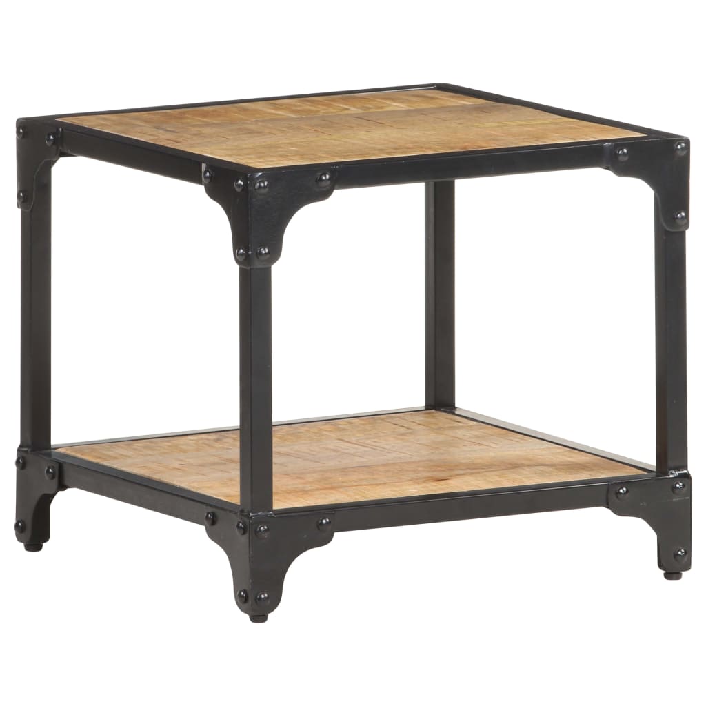 Soffbord Trä 40x40x36 cm massivt grovt mangoträ