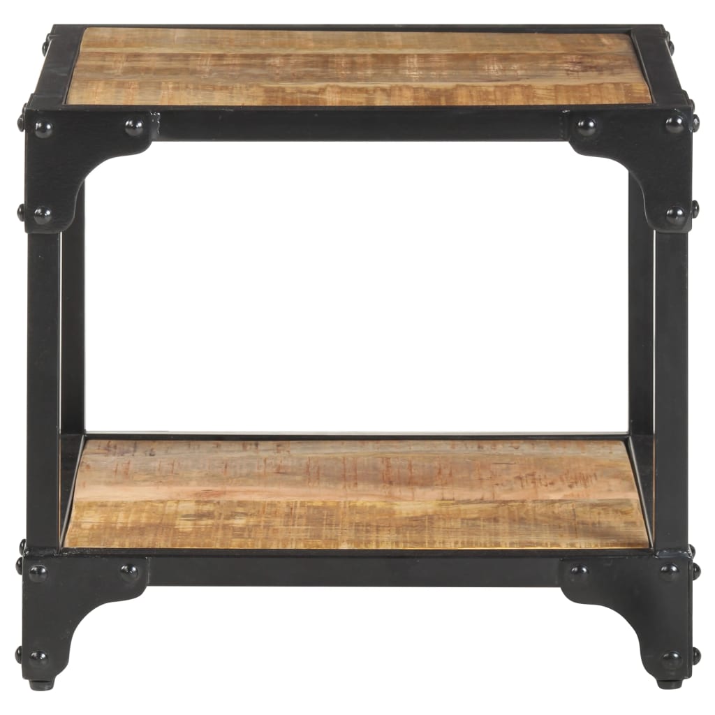 Soffbord Trä 40x40x36 cm massivt grovt mangoträ