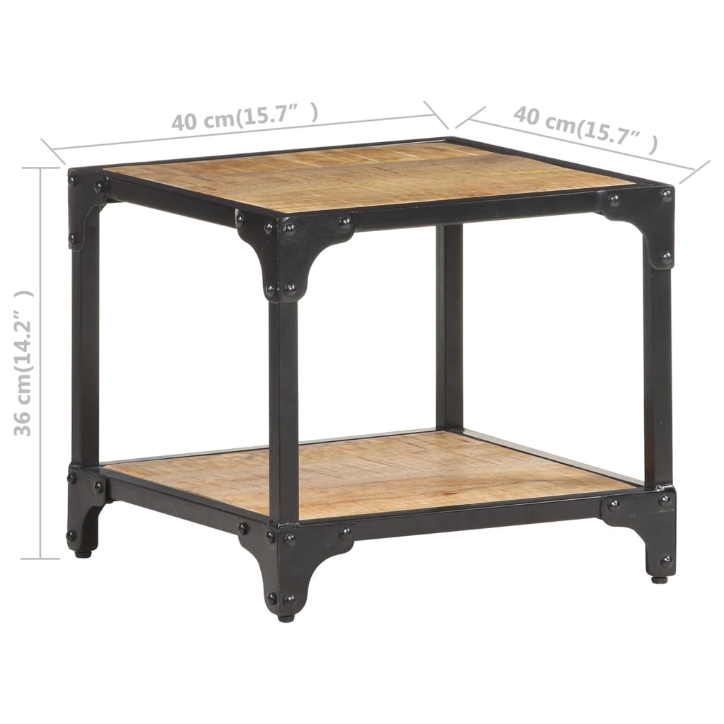 Soffbord Trä 40x40x36 cm massivt grovt mangoträ