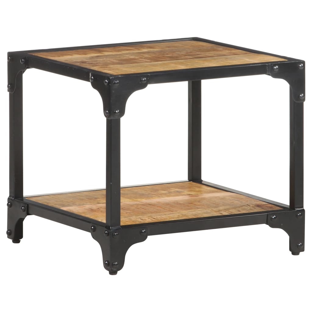 Soffbord Trä 40x40x36 cm massivt grovt mangoträ