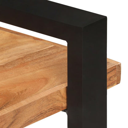 Skänk Trä med 3 hyllor 120x40x75 cm massivt akaciaträ