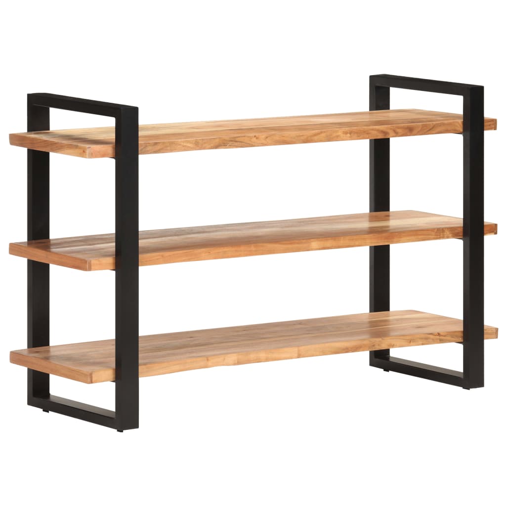 Skänk Trä med 3 hyllor 120x40x75 cm massivt akaciaträ