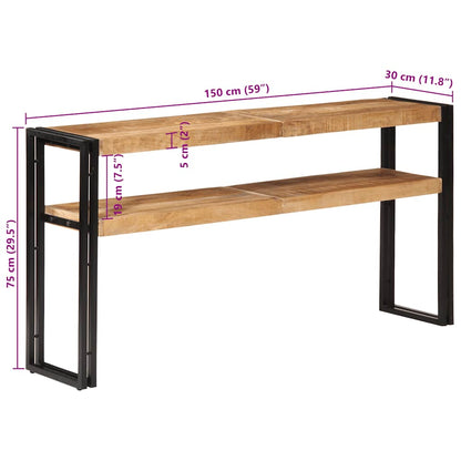 Avlastningsbord 150x30x75 cm grovt mangoträ
