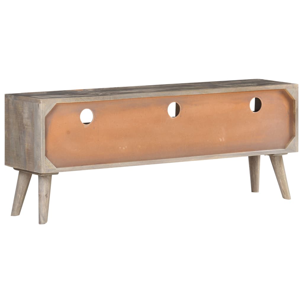 TV-Möbel Grå TV-Bänk 130x35x51 cm massivt grovt mangoträ