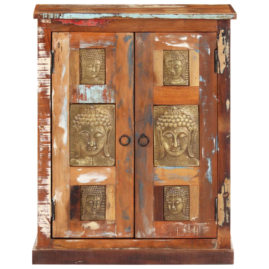 Skänk Trä med buddha-utsmyckningar 60x35x75 cm återvunnet trä