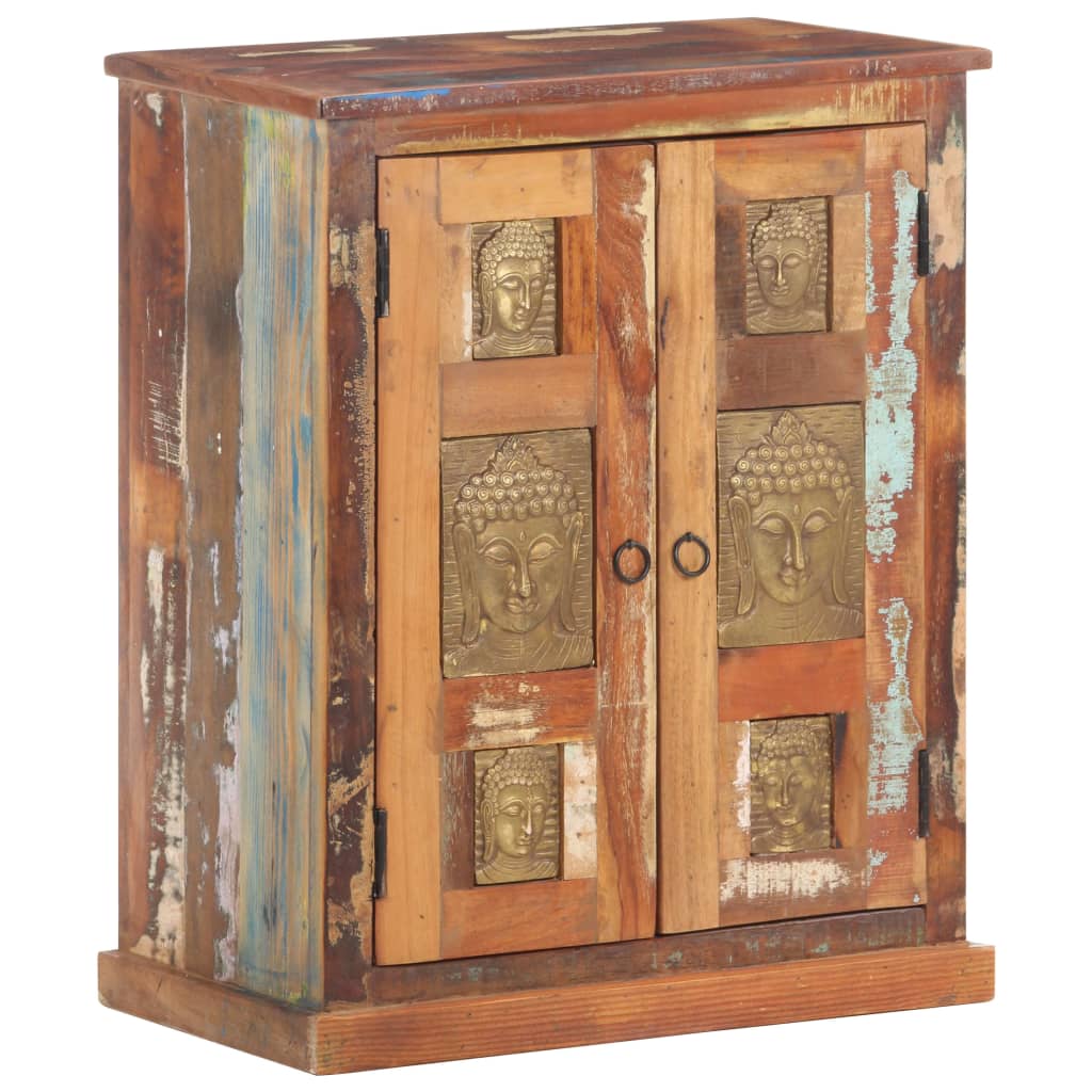 Skänk Trä med buddha-utsmyckningar 60x35x75 cm återvunnet trä