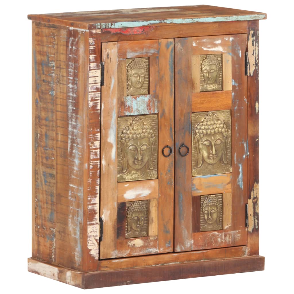 Skänk Trä med buddha-utsmyckningar 60x35x75 cm återvunnet trä