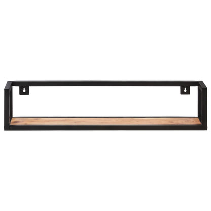 Vägghyllor 2 st 80 cm massivt akaciaträ