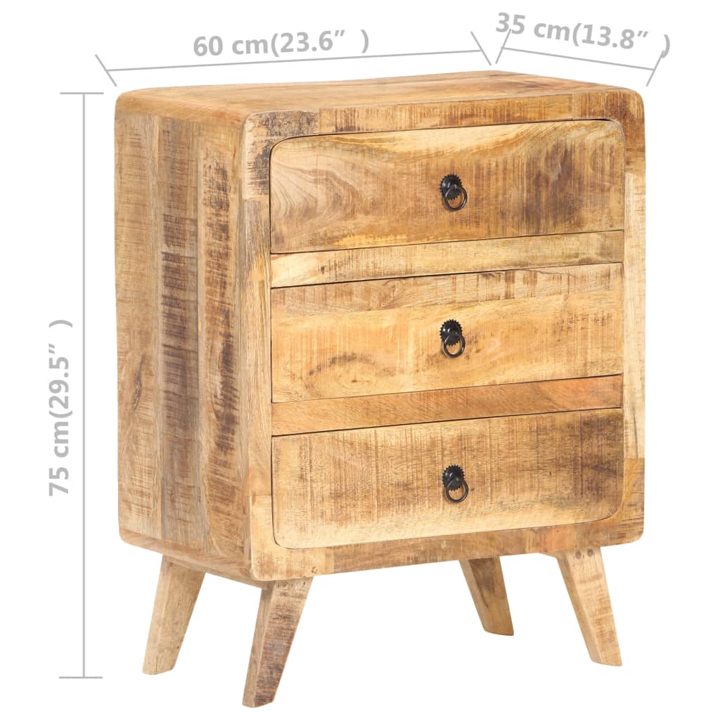 Skänk Trä 60x35x75 cm grovt mangoträ