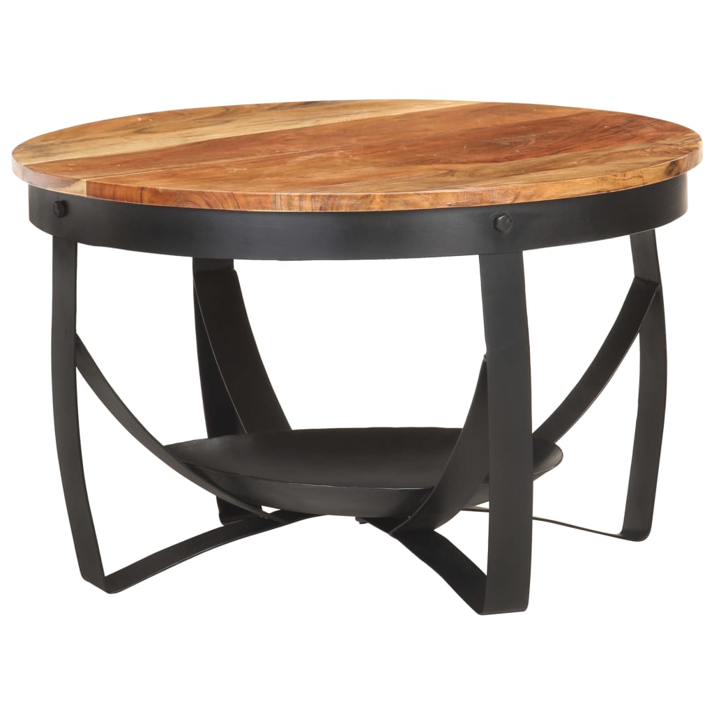 Soffbord Trä Ø68x43 cm massivt akaciaträ