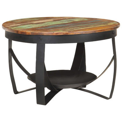 Soffbord Trä Ø68x43 cm massivt återvunnet trä