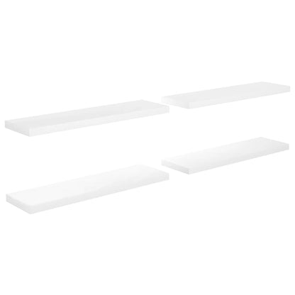 Vägghylla Högglans Vit Svävande Flytande 4 st 90x23,5x3,8 cm