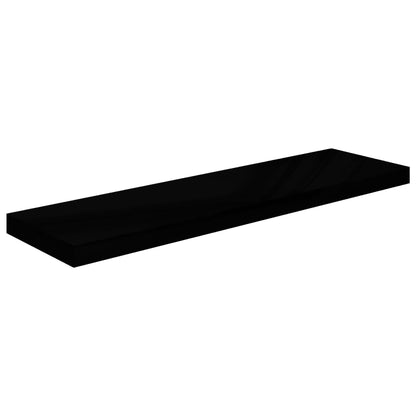 Vägghylla Högglans Svart Svävande Flytande 4 st 90x23,5x3,8 cm