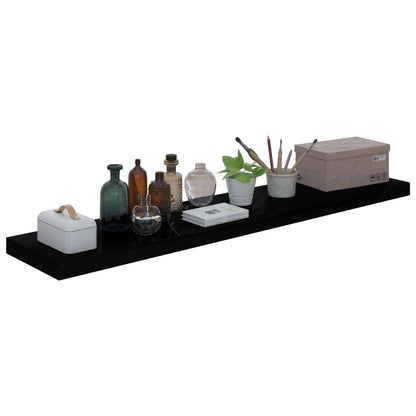 Vägghylla Högglans Svart 2 st 120x23,5x3,8 cm MDF